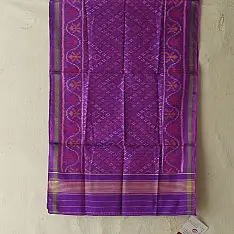 Rasika . रसिका ~ Patola Pure Silk Stole ~ Purple Diamond Design