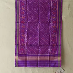 Rasika . रसिका ~ Patola Pure Silk Stole ~ Purple Diamond Design