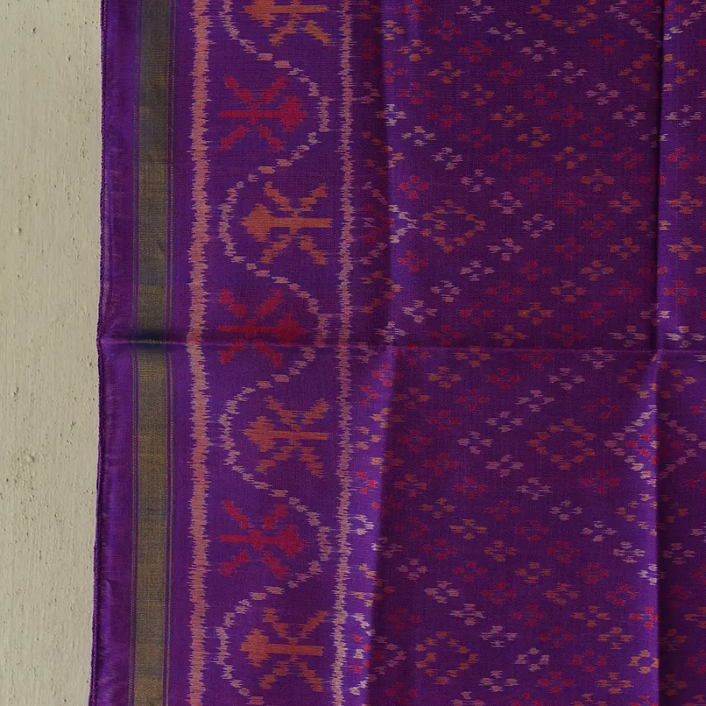 Purple Patola pure silk stole with diamond design