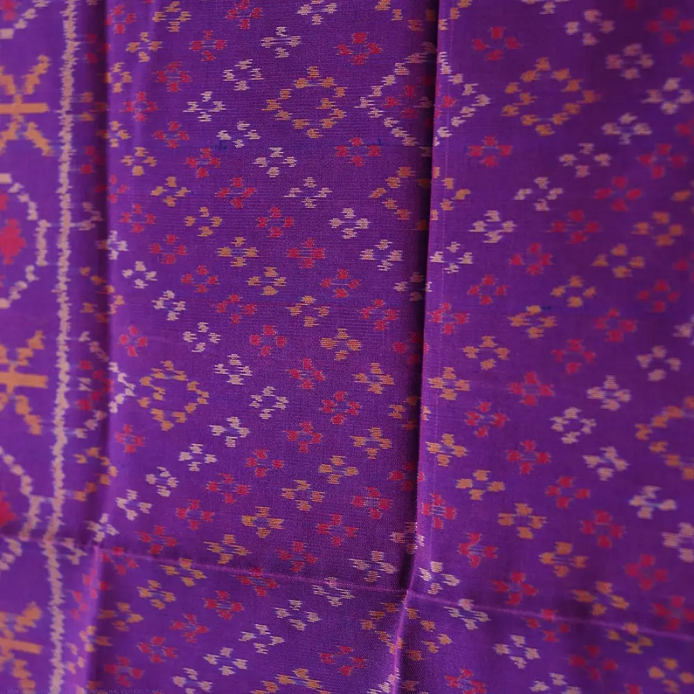 Purple Patola pure silk stole with diamond design
