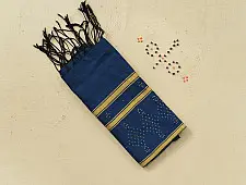Tangaliya | Handloom Cotton Stole - Indigo Blue