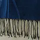 tangaliya handloom cotton stole in deep indigo blue with mustard yellow stripes, raised white dana dot motifs, and hand-knotted fringe tassels