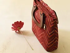 Dots & weaves ~ Patola Hand Bag  | Maroon
