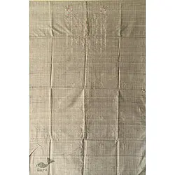 Handloom Cotton | Tangaliya Kurti Material - Grey / White & Black Dhupchav 