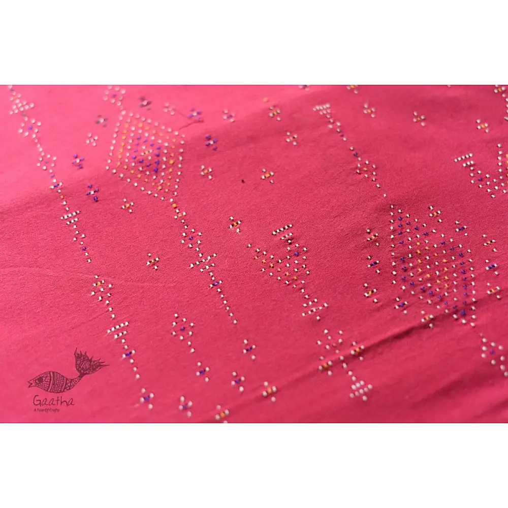 shop Cotton Tangaliya kurti Magenta Material 