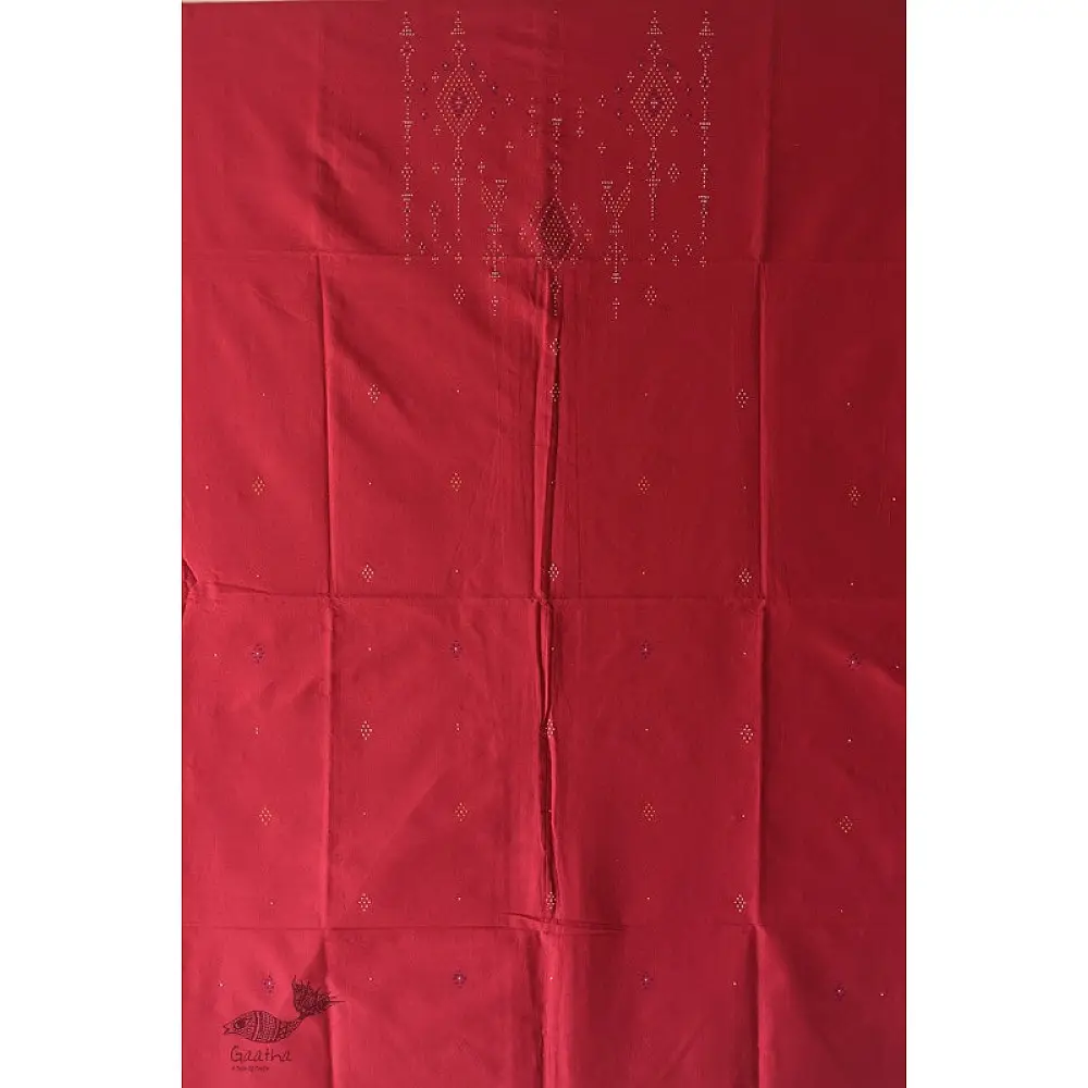 shop Cotton Tangaliya kurti Magenta Material 