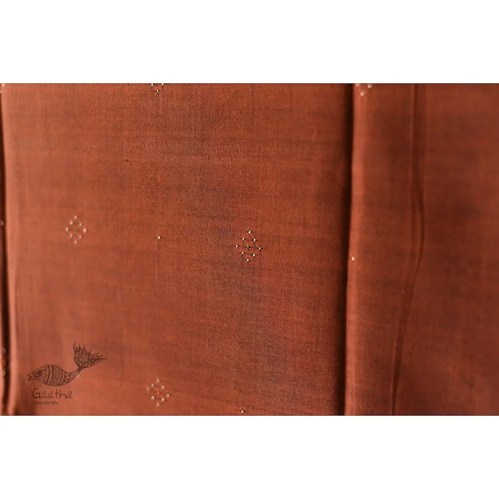 shop Cotton Tangaliya kurti Brown Material 