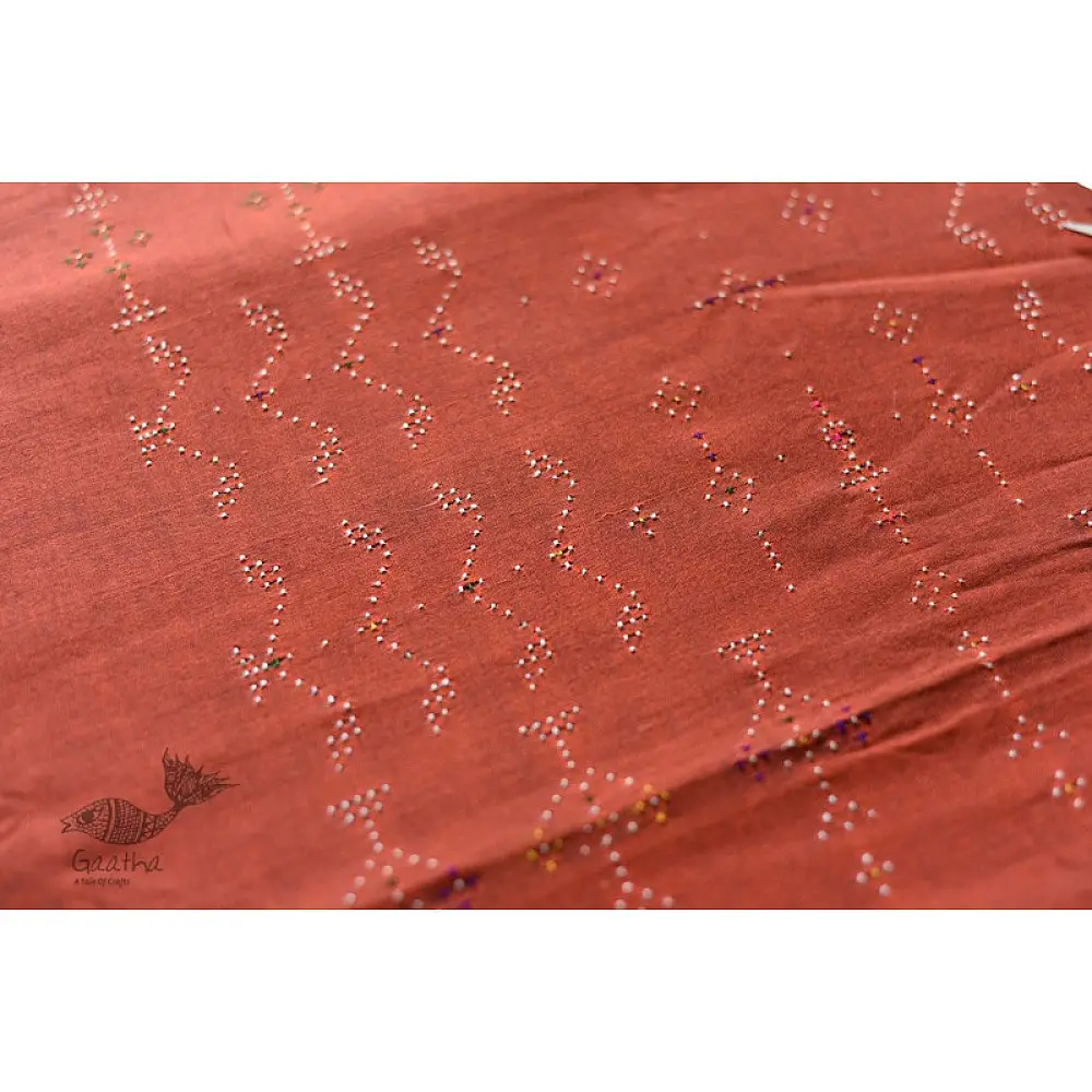 shop Cotton Tangaliya kurti Brown  Material 