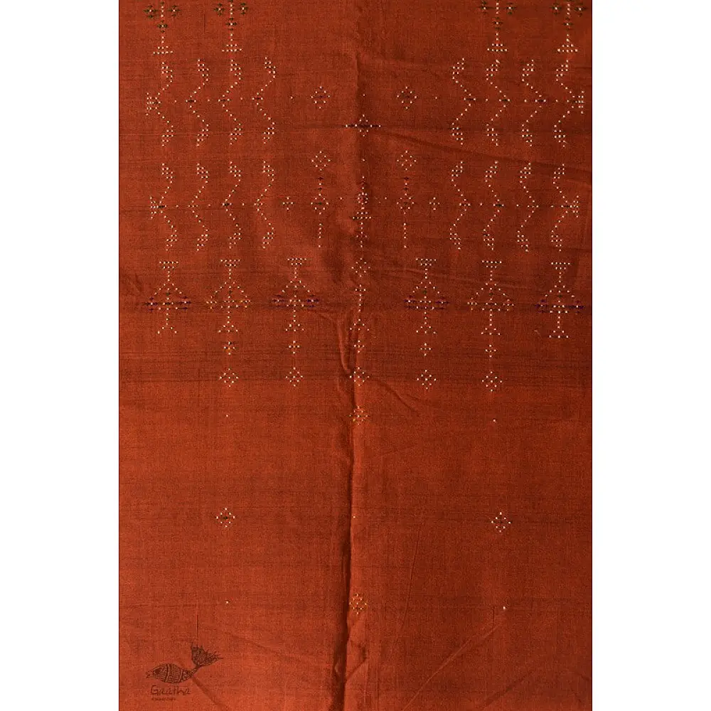 shop Cotton Tangaliya kurti Brown  Material 