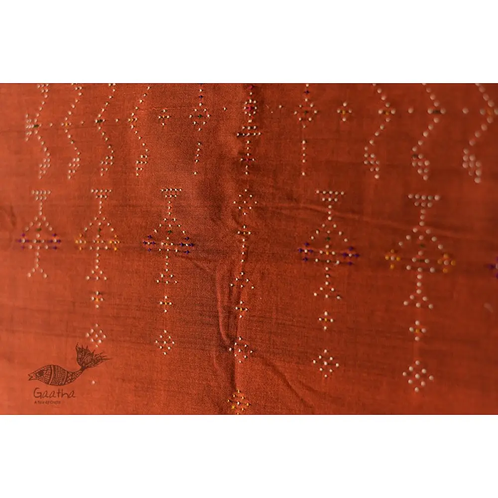 shop Cotton Tangaliya kurti Brown  Material 