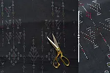 Handloom Cotton | Tangaliya Kurti Black Material - Sparrow Motif