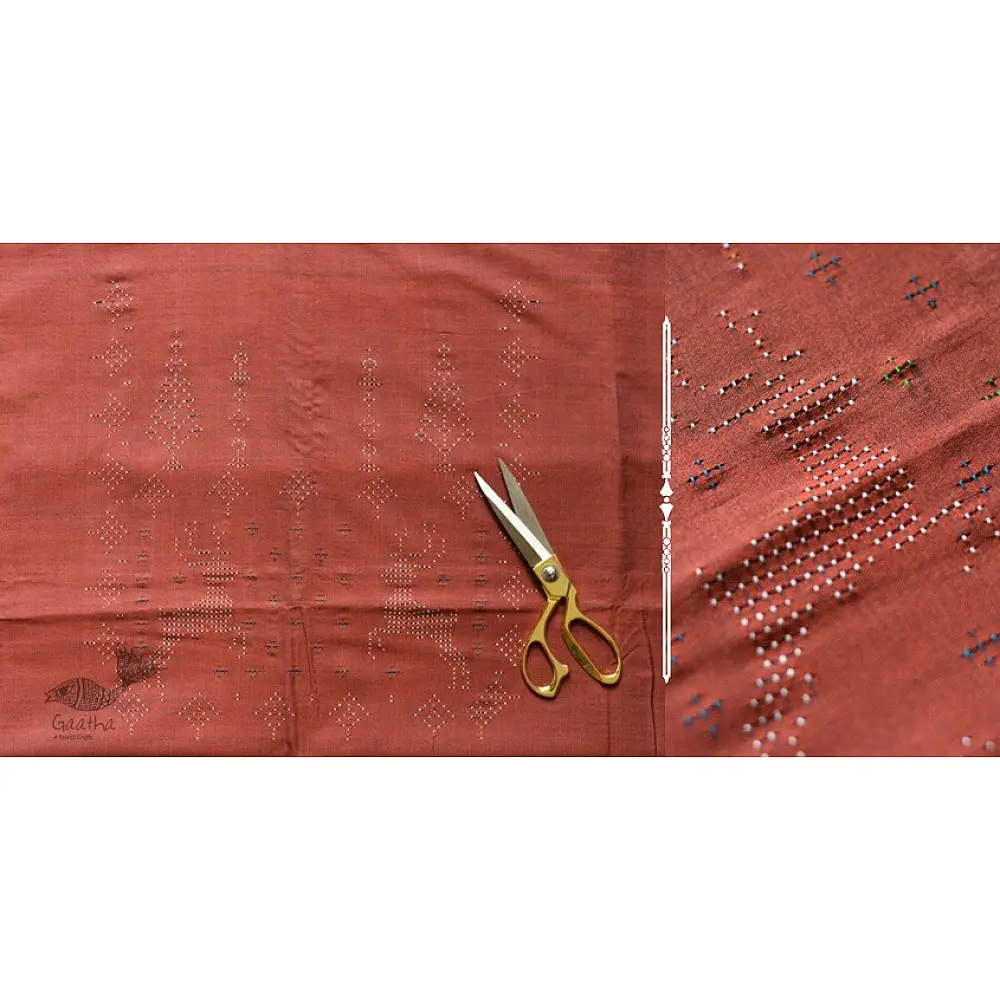 shop Cotton Tangaliya kurti Brown Material 