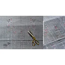 Handloom Cotton | Tangaliya Kurti Material - Grey / White & Black Dhupchav 