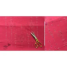 Handloom Cotton | Tangaliya Kurti Material - Magenta 