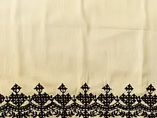 Embroidered Blouse Piece ( Unstitched )  - Kutchi Embroidery - Cotton + Silk (Cream Color)