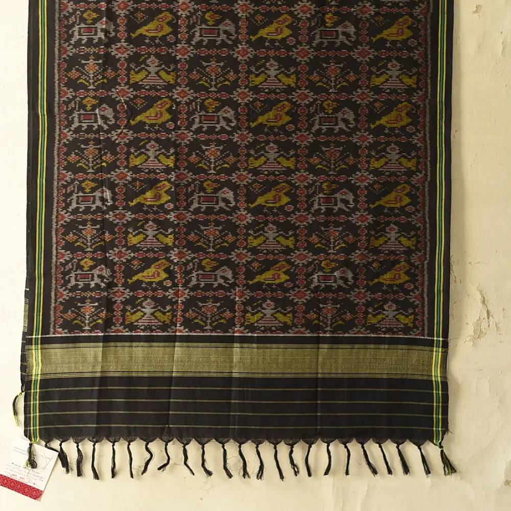 shop Handloom Cotton patola ikat dupatta Elephant Motif