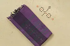 Tangaliya | Handloom Cotton Stole - Purple Stripe