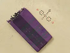 Tangaliya | Handloom Cotton Stole - Purple Stripe