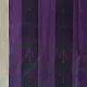 tangaliya handloom cotton stole with purple and dark charcoal vertical stripes, green and white raised dana dotwork motifs, and hand-knotted fringe tassels