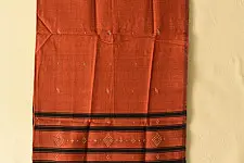 Tangaliya - Handwoven Cotton Stole - Rust Brown