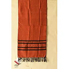 Tangaliya - Handwoven Cotton Stole - Rust Brown