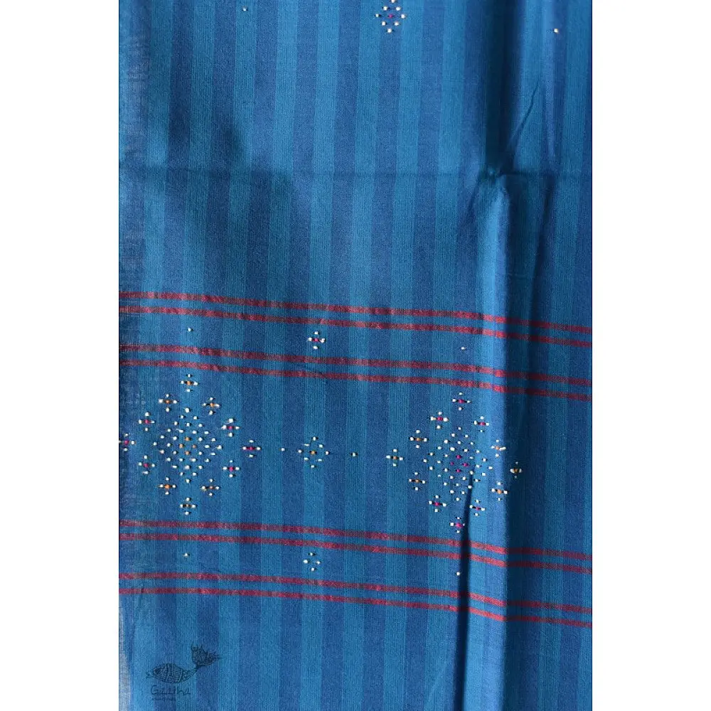 shop Tangaliya - Handwoven Cotton Blue Stripe Scarves