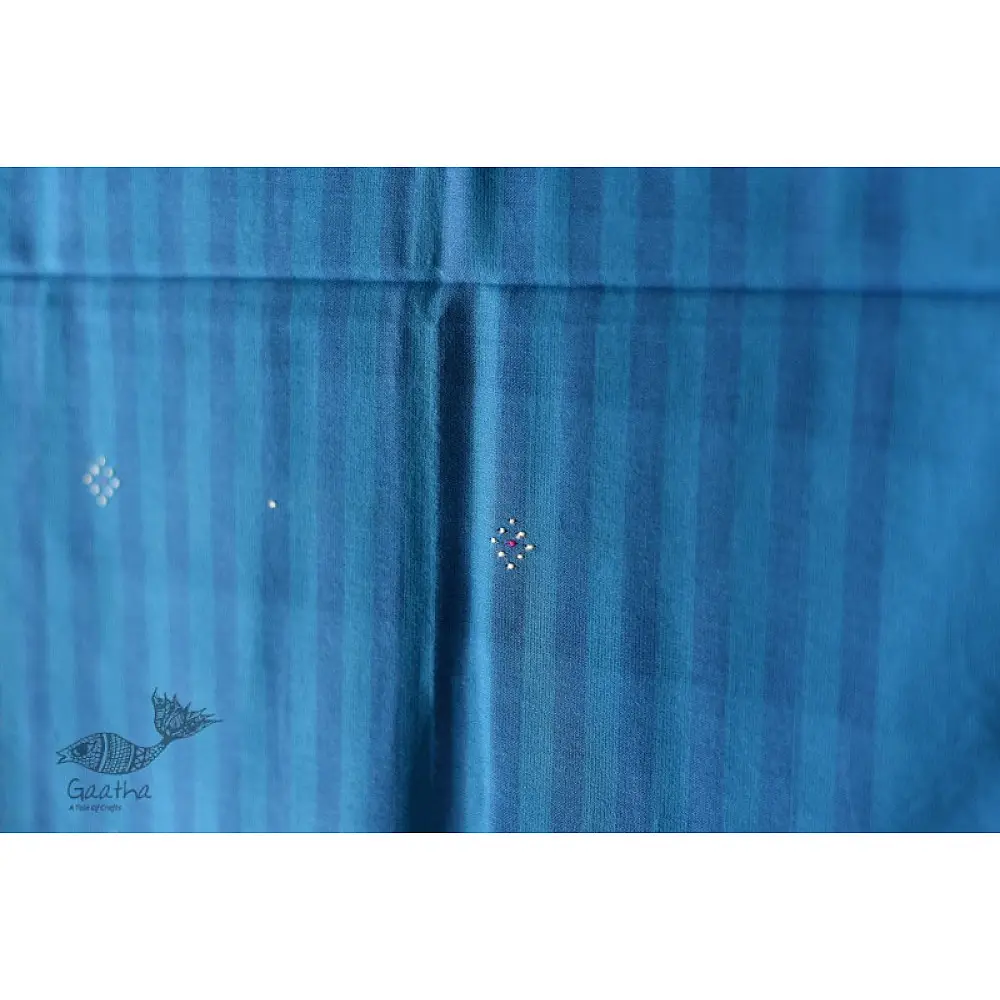 shop Tangaliya - Handwoven Cotton Blue Stripe Scarves