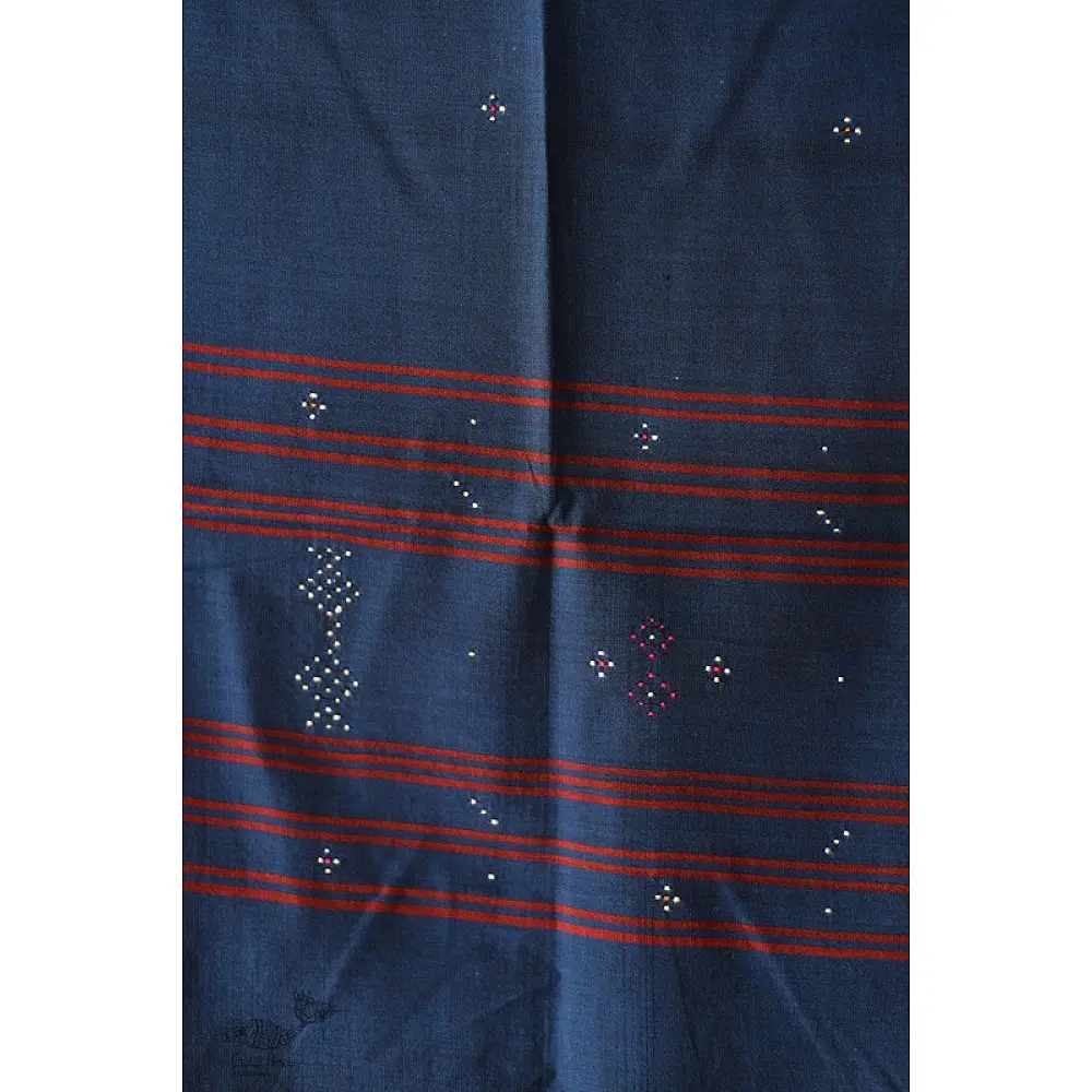 shop Tangaliya - Handwoven Cotton Scarves / muffler - Dark Blue
