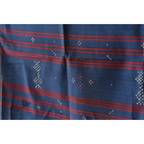 shop Tangaliya - Handwoven Cotton Scarves / muffler - Dark Blue