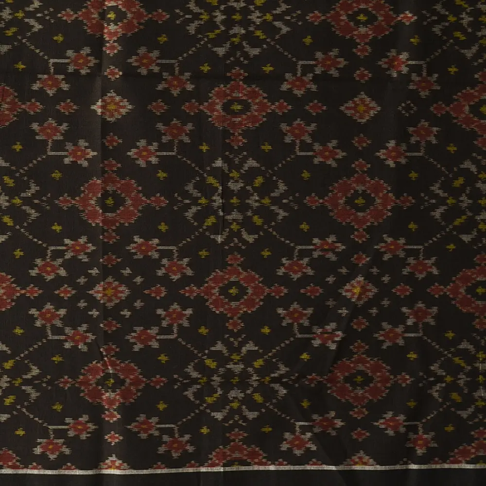 shop Handloom Cotton patola ikat Black Traditional dupatta