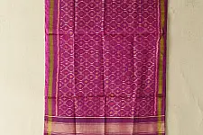 Rasika . रसिका ~ Patola Silk Stole ~ Magenta Button Design