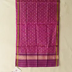 Rasika . रसिका ~ Patola Silk Stole ~ Magenta Button Design