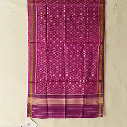 Rasika . रसिका ~ Patola Silk Stole ~ Magenta Button Design