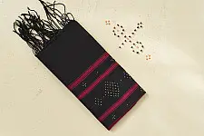 Tangaliya | Handloom Cotton Black Stole 