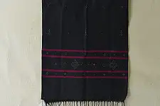 Tangaliya | Handloom Cotton Black Stole 