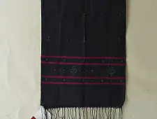 Tangaliya | Handloom Cotton Black Stole 