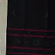 tangaliya handloom cotton stole in charcoal black with maroon stripes, white raised dana bead motif, and hand-knotted fringe tassels