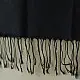 tangaliya handloom cotton stole in charcoal black with maroon stripes, white raised dana bead motif, and hand-knotted fringe tassels