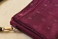 Dots & weaves ~ Tangaliya Multi Pocket Sling Purse - Magenta
