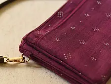 Dots & weaves ~ Tangaliya Multi Pocket Sling Purse - Magenta
