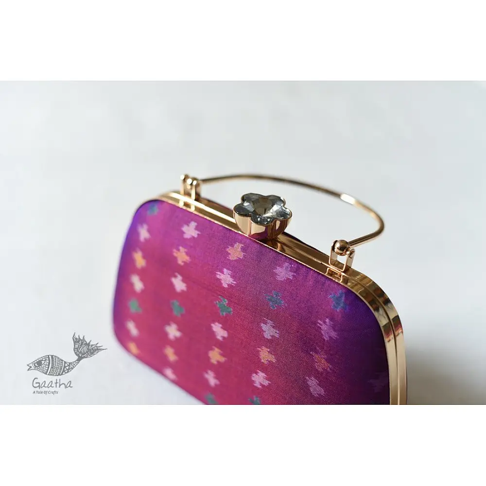 shop handmade Patola Silk Purse / Sling purple Bag 