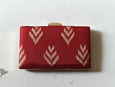 A pocket full of joy ✧ Patola Silk Clip Clutch / Sling Handbag - Red
