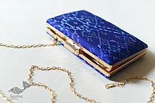 A pocket full of joy ✧ Patola Silk Clip Clutch / Sling Handbag - Royal Blue