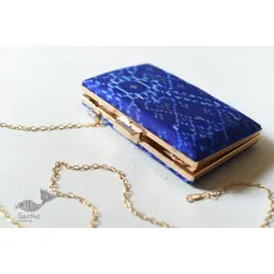 A pocket full of joy ✧ Patola Silk Clip Clutch / Sling Handbag - Royal Blue