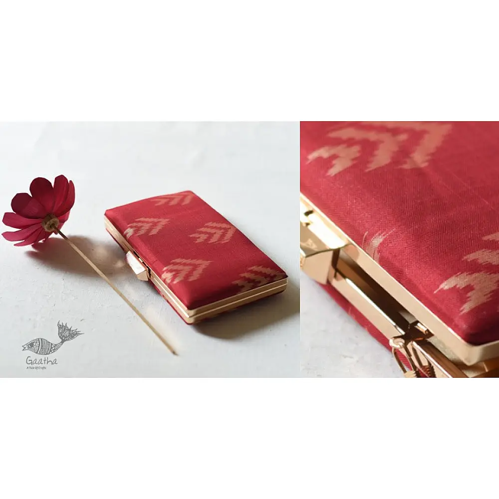 shop Patola Silk Clip Clutch / Sling Handbag