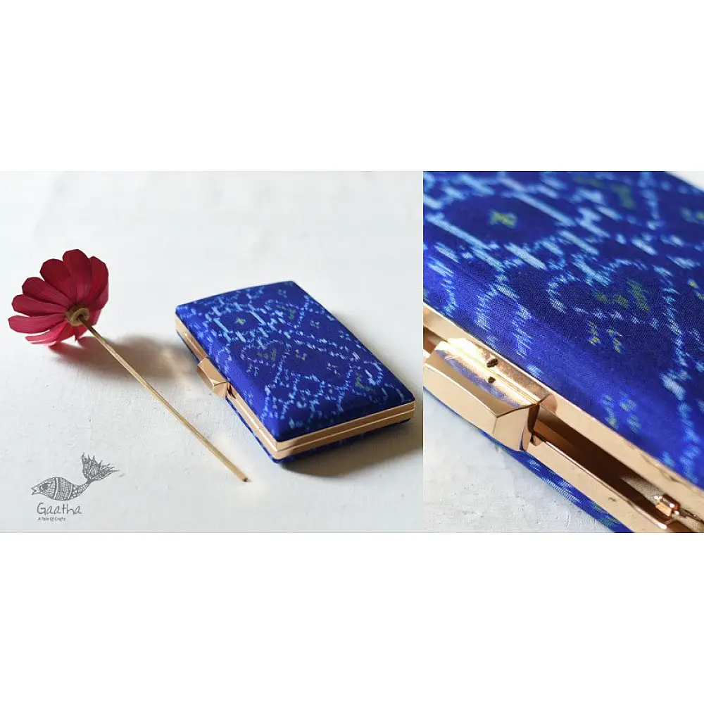 shop Patola blue Clip Clutch / Sling Handbag