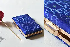 A pocket full of joy ✧ Patola Silk Clip Clutch / Sling Handbag - Royal Blue