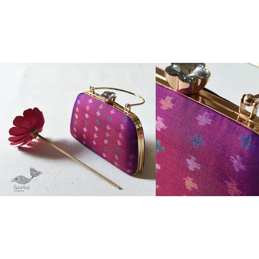 shop handmade Patola Silk Purse / Sling purple Bag 
