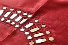 Embroidered Blouse Piece ( Unstitched ) - Maroon Mirror Work