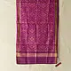 magenta handloom pure silk Patola stole with intricate diamond geometric pattern